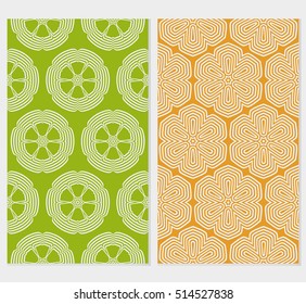 set of seamless vector pattern. floral ornament. interior decoration, wallpaper, presentation, fashion design. green, yellow color