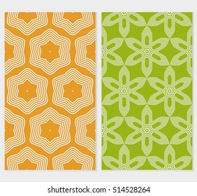 set of seamless vector pattern. floral ornament. interior decoration, wallpaper, presentation, fashion design. green, yellow color