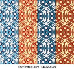 Set of Seamless vector pattern. Geometric ornament. linear background, lace texture, tribal ethnic arabic, fashion decorative ornament.
