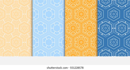 set of seamless vector pattern of hexagons.