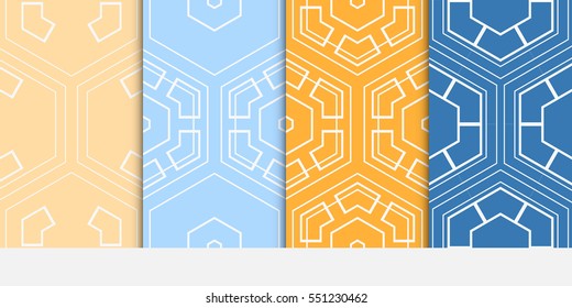 set of seamless vector pattern of hexagons.