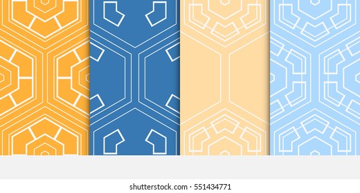 set of seamless vector pattern of hexagons.
