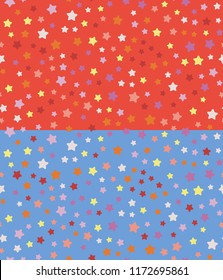 Set of the seamless vector pattern of the multicolor stars