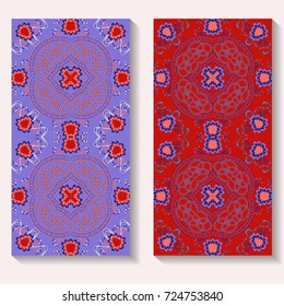 Set of seamless vector patterns. Abstract decorative floral figures.  Design scrapbook elements. Can be used for birthday, wedding, fills images, web page, background, surface
