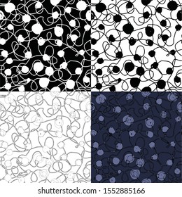 Set of seamless vector patterns with Christmas lights