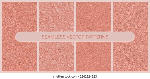 Set of seamless vector patterns in flat colors