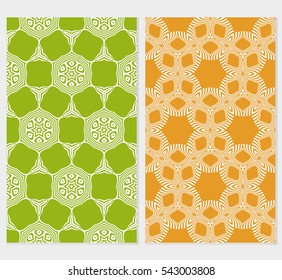 Set of seamless vector patterns. Geometric floral pattern of lines and shapes. Modern design for backgrounds, wallpaper, invitations.