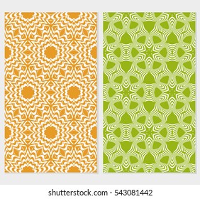 Set of seamless vector patterns. Geometric floral pattern of lines and shapes. Modern design for backgrounds, wallpaper, invitations.