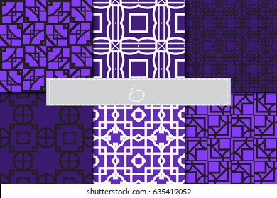 Set of seamless vector patterns. Geometric of lines and shapes. Modern design for backgrounds, wallpaper, invitations.