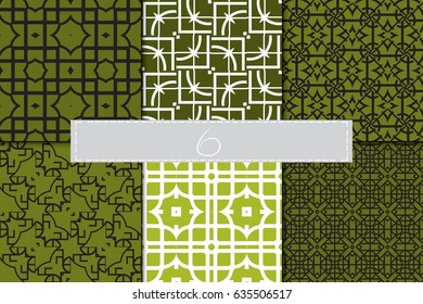 Set of seamless vector patterns. Geometric of lines and shapes. Modern design for backgrounds, wallpaper, invitations.