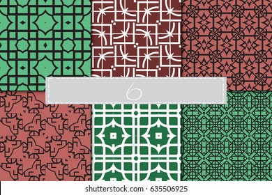 Set of seamless vector patterns. Geometric of lines and shapes. Modern design for backgrounds, wallpaper, invitations.