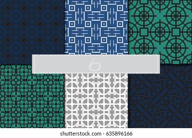 Set of seamless vector patterns. Geometric of lines and shapes. Modern design for backgrounds, wallpaper, invitations.