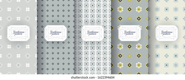 Set of seamless vector patterns for men's ties, tuxedos, t-shirts. 