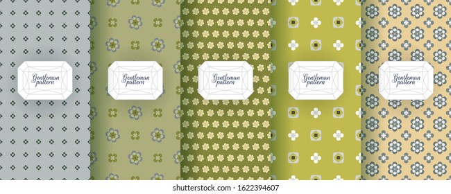 Set of seamless vector patterns for men's ties, tuxedos, t-shirts. 