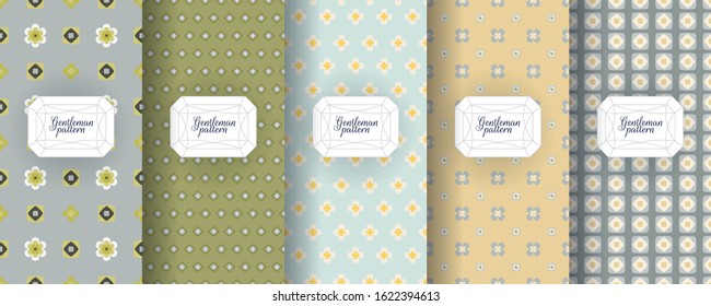 Set of seamless vector patterns for men's ties, tuxedos, t-shirts. 