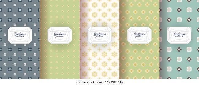 Set of seamless vector patterns for men's ties, tuxedos, t-shirts. 