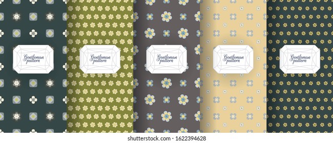 Set of seamless vector patterns for men's ties, tuxedos, t-shirts. 