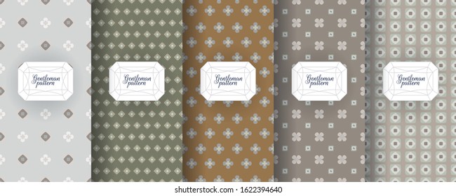 Set of seamless vector patterns for men's ties, tuxedos, t-shirts. 