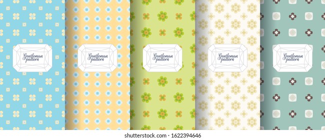Set of seamless vector patterns for men's ties, tuxedos, t-shirts. 