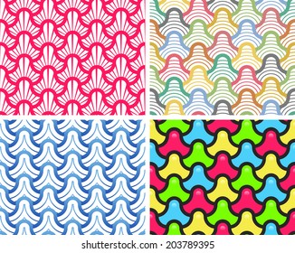 Set of seamless vector patterns: repeated and striped textures