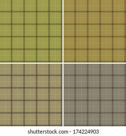  Set of seamless vector scottish patterns camouflage colors 