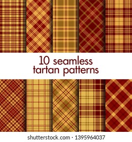 Set of seamless vector tartan patterns
