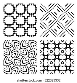 Set of seamless vector texture of lines and pieces of geometric shapes.