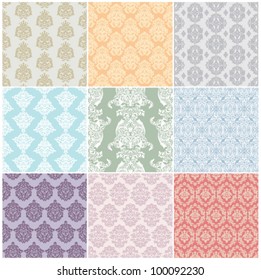 set of seamless vintage background