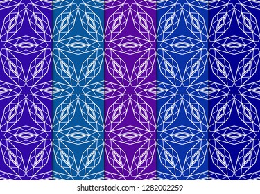 Set of Seamless Vintage Geometric Pattern. Design For Bandana Shawl, Tablecloth Fabric Print. Vector Illustration