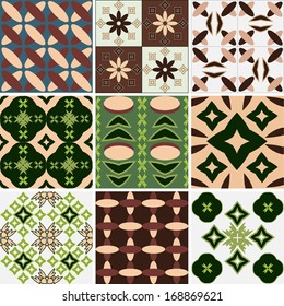 Set of Seamless Wallpaper geometric patterns