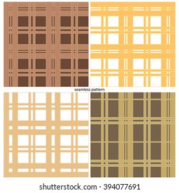 set of seamless wallpaper of strips and squares. vector illustration