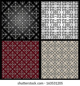 Set of seamless wallpaper, texture for your design. Stock