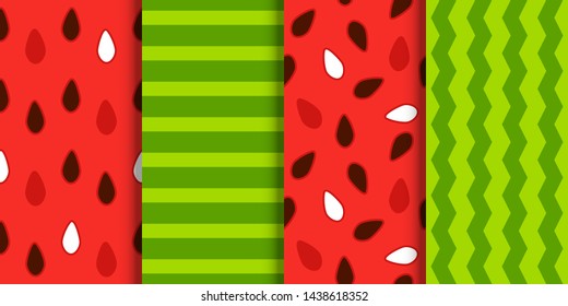 Set of seamless watermelon patterns for Your summer design