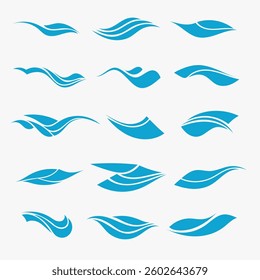 Set of seamless wave elements in flat style. Abstract, flowing patterns perfect for backgrounds, textiles, packaging, and modern design projects...