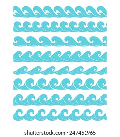 set seamless waves from element of the design