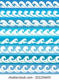 set seamless waves from element of the design