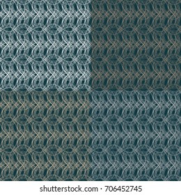 Set of seamless wavy linear pattern