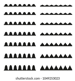 Set of seamless wavy, zigzag. Graphic design elements.
