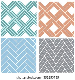Set of Seamless Weave line Patterns