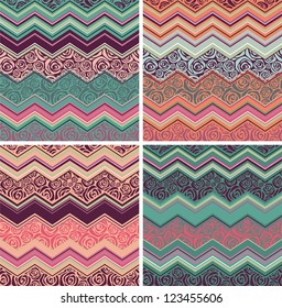 set of seamless weaving patterns