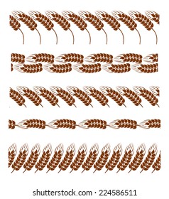 Set of seamless wheat ears boards