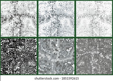 Set of seamless winter camouflage patterns vector