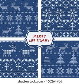 set of seamless wrapping paper for Christmas gift