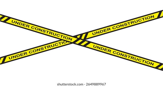 Conjunto de fitas de aviso amarelas e pretas sem costura com texto não cruzam, aviso, cuidado. Isolado no fundo branco. Elementos de design para reconstrução, ilustração vetorial em eps 10.