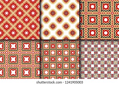 Set of Seamless Zig Zag Pattern. Abstract Background. For Wallpaper, Fabric, Web Page Design, Textures. Vector Illustration