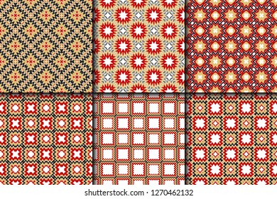 Set of Seamless Zig Zag Pattern. Abstract Background. For Wallpaper, Fabric, Web Page Design, Textures. Vector Illustration