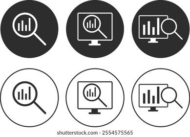 Set of Search analytics icon. concept of key performance indicator or business visualisation. analytics icon symbol
