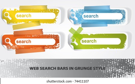 Set of search banners in grunge style