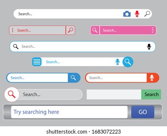 set of search bar or search boxes ui interface for website.  