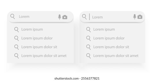 Set of search bar frame for website and app interface